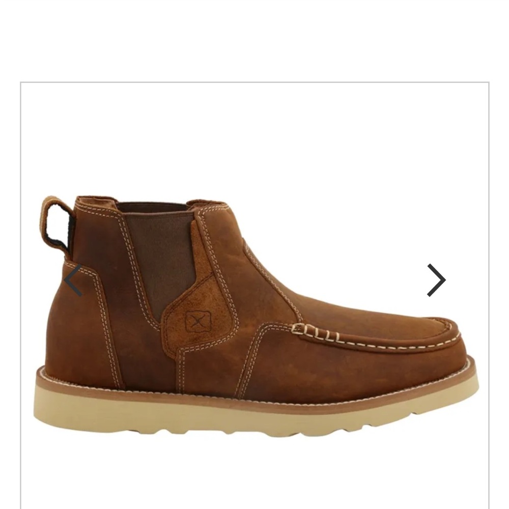 Twisted X Men's 4" Chelsea Wedge Sole Boots - Oiled Saddle Comp Toe - Picture 7 of 10